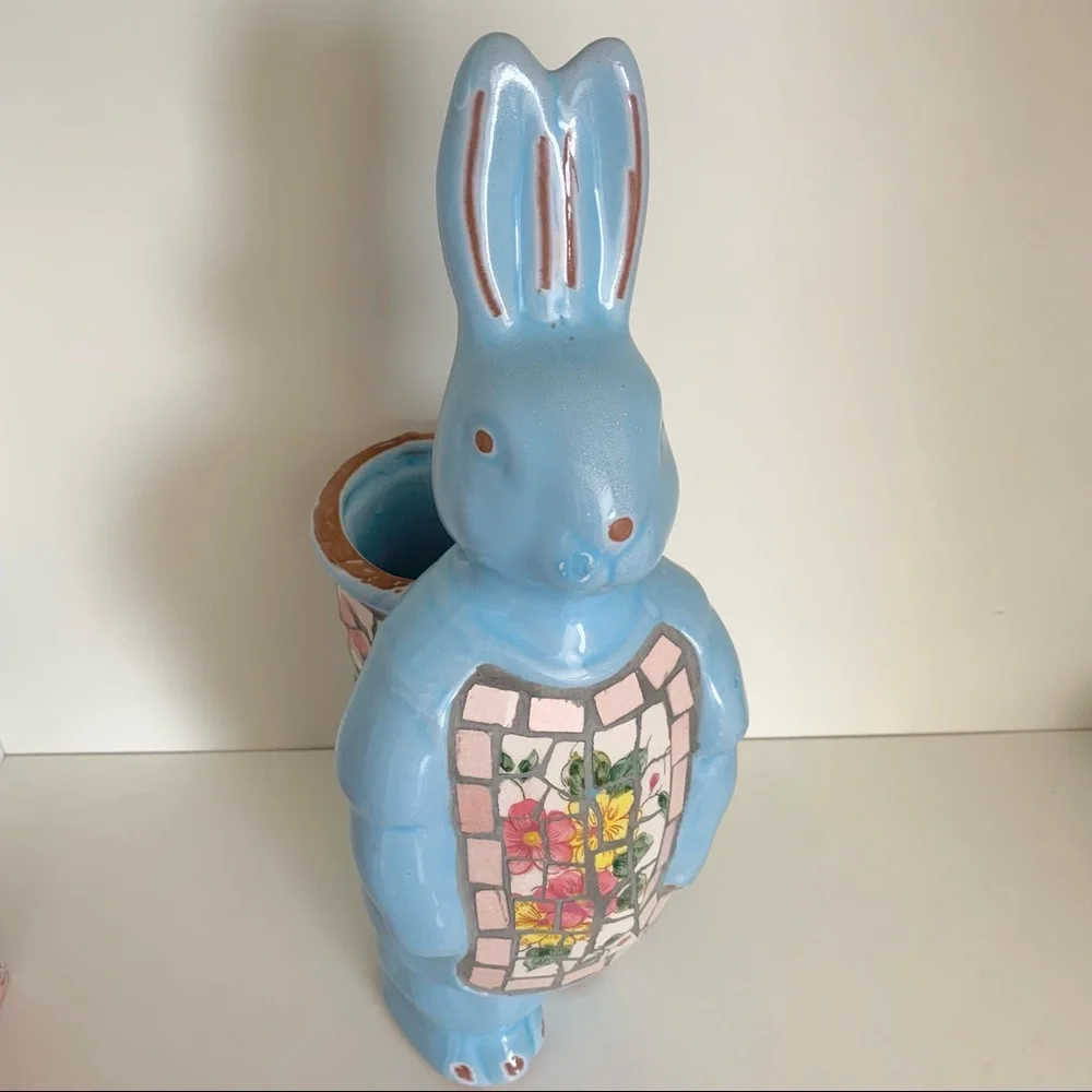 Hold vintage Mosaic ceramic bunny planter - Picture 15 of 17